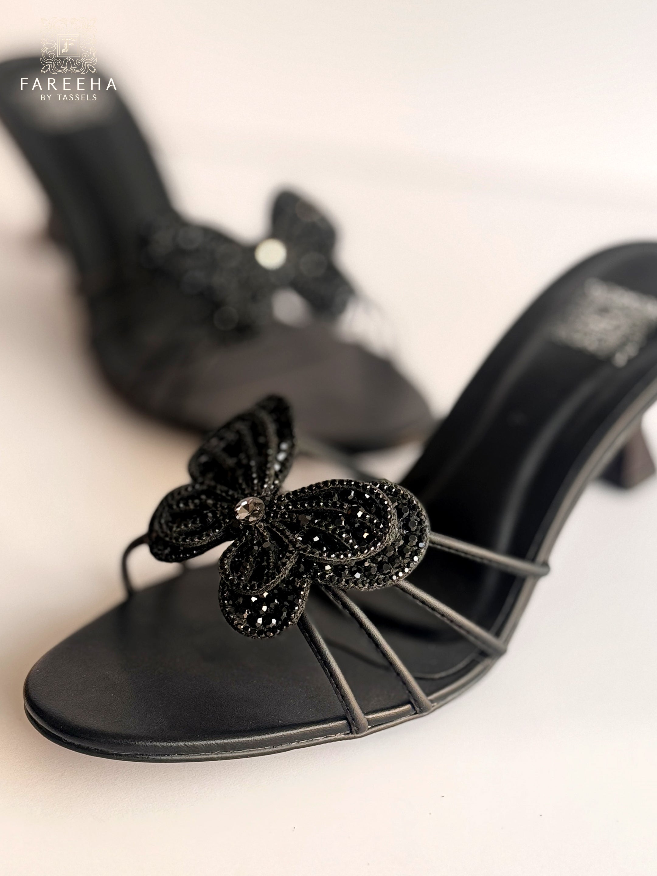 Black Butterfly Heels