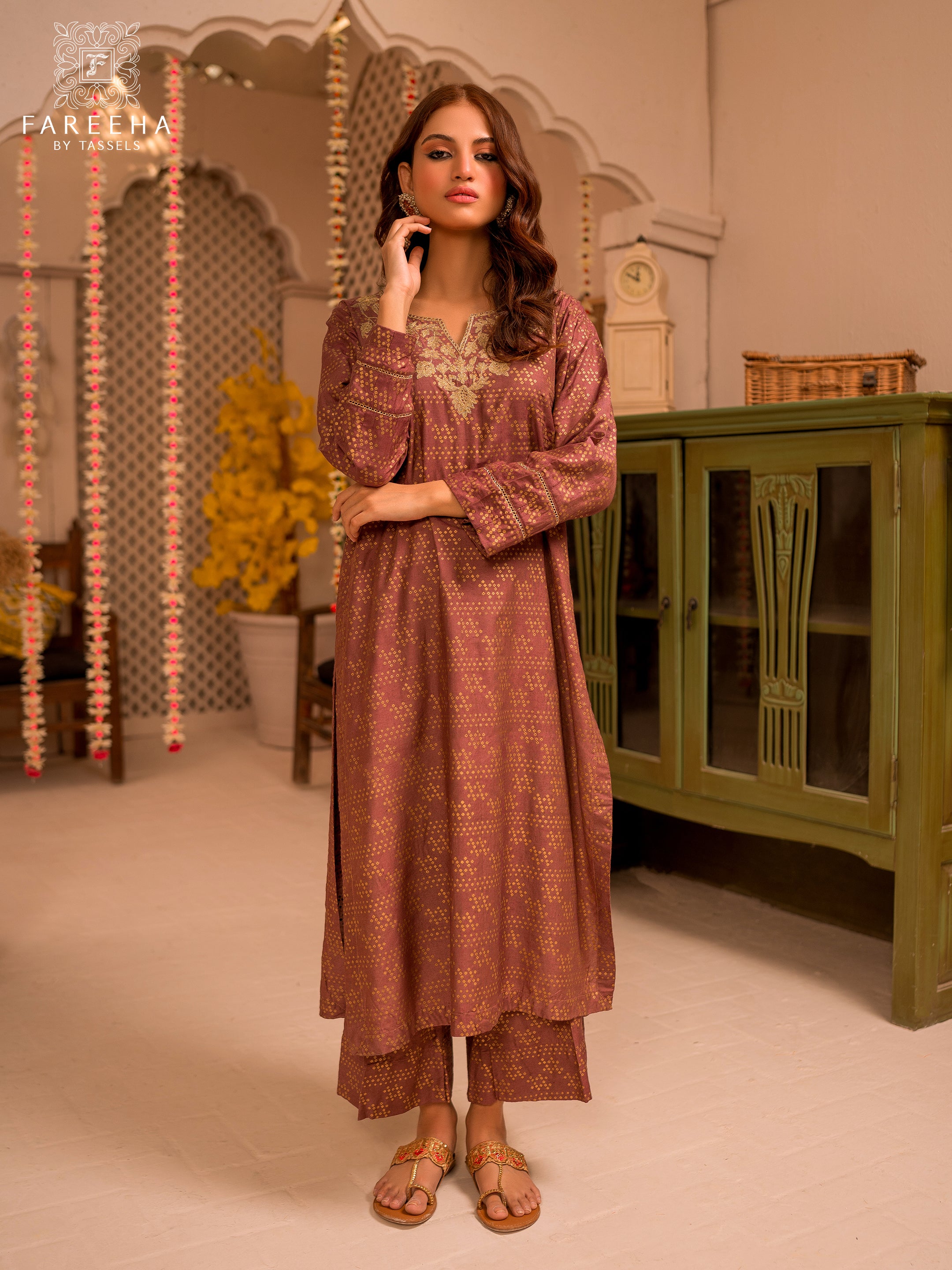 Fareeha By Tassels Embroidered Stitched 2 Piece Suit Modina - Lavender - Pret Wear