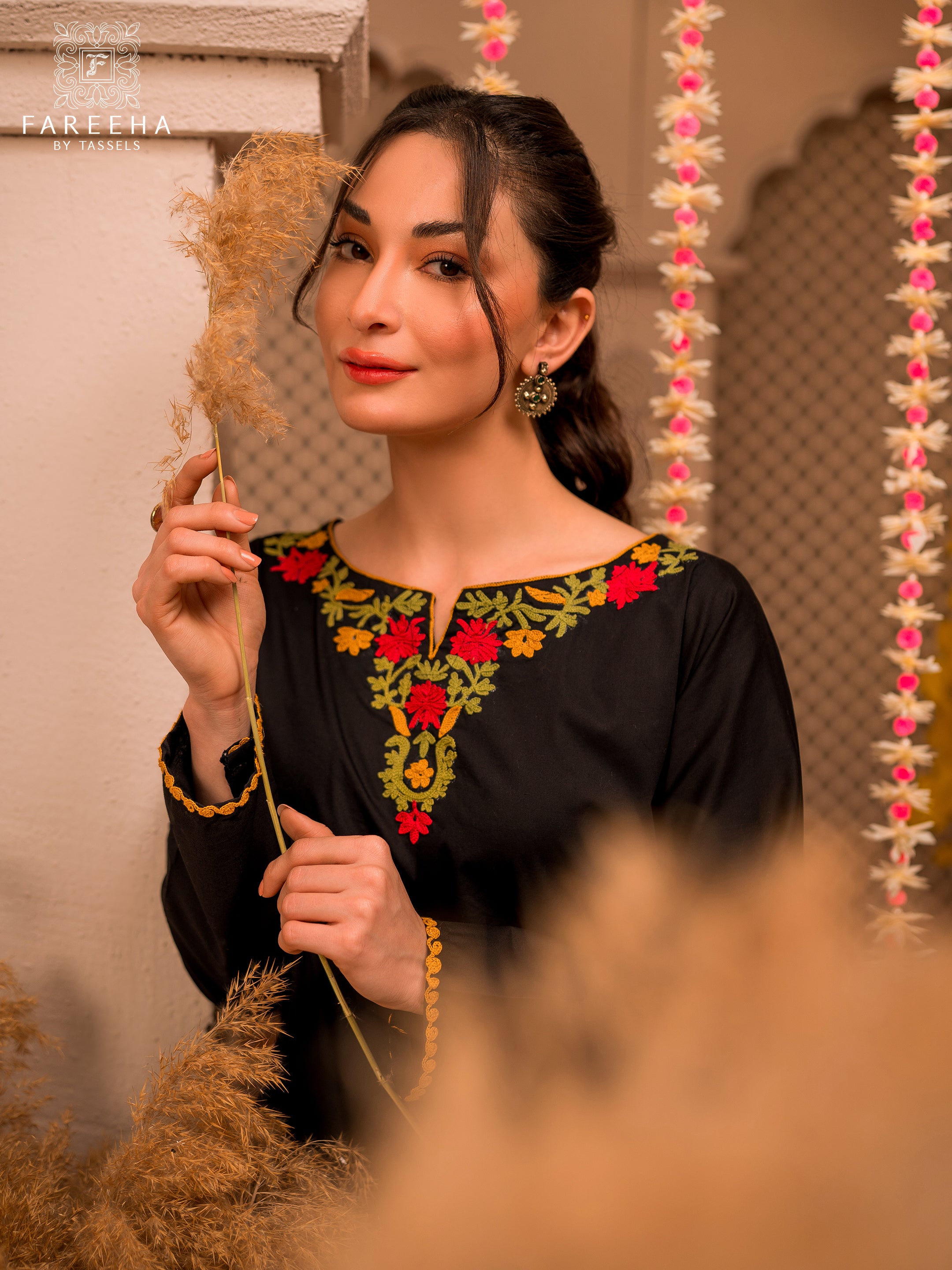 Fareeha By Tassels Embroidered Stitched 2 Piece Suit Modina - Amber- Pret Wear